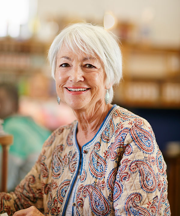 happy elderly lady